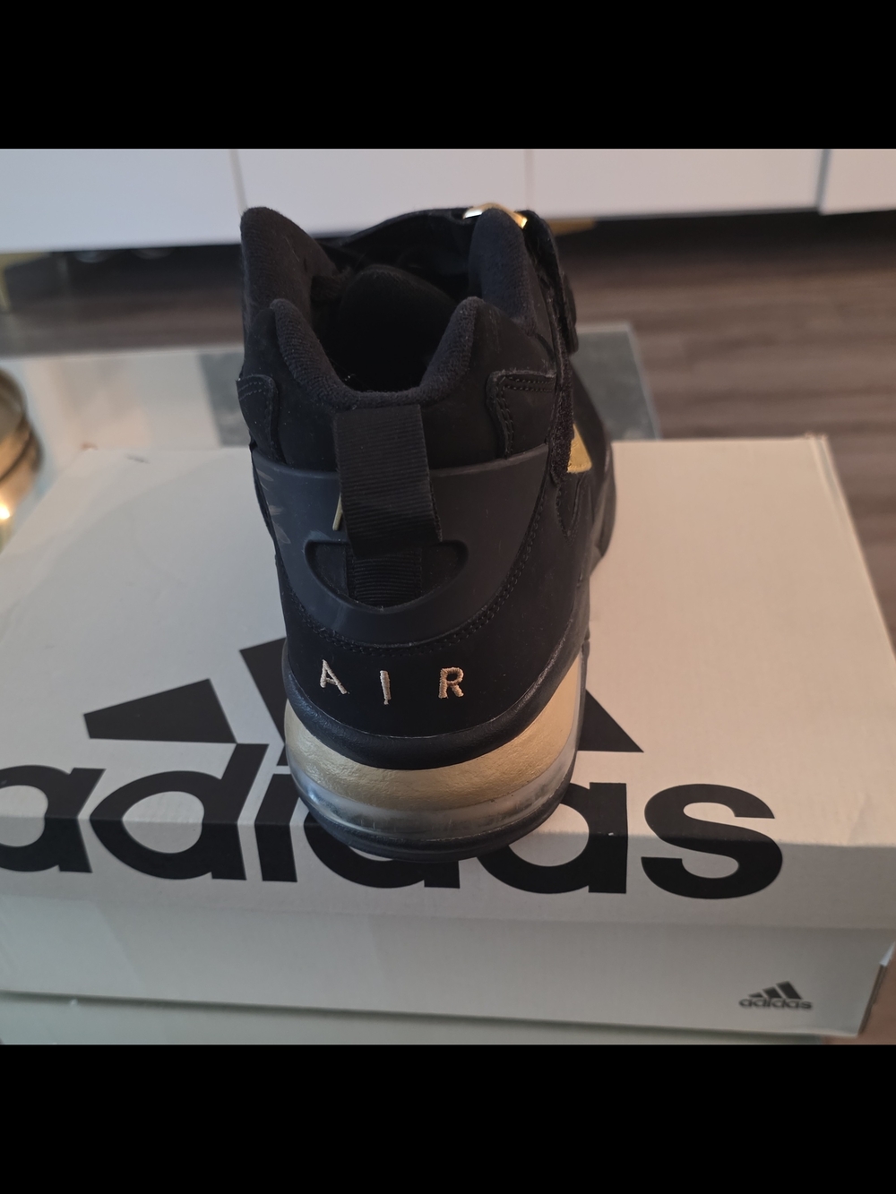Nike Air Force Max Cb Mid-Top Sneaker Black/Gold Lace-Up Hook & Loop - Picture 11 of 11